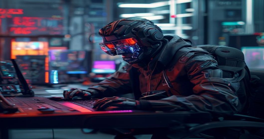 Cyberdeck Cyberpunk Revolution Against AI