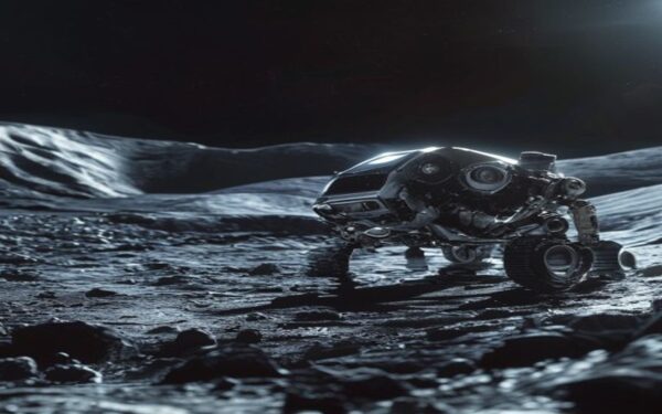 Pitch Black Lunar Crater Robot Exploration